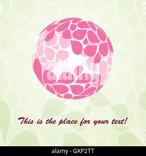 Globe Design pétale pourpre - Vector Globe Transparent fabriqué à partir de pétales - Résumé Arrière-plan modèle, Copyspace pour votre texte Illustration de Vecteur