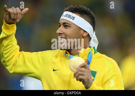 Rio de Janeiro, Brésil. 20e Août, 2016. Neymar (BRA) Football/soccer : Men's cérémonie des médailles à Rio pendant le Maracana Jeux Olympiques de 2016 à Rio de Janeiro, Brésil . © YUTAKA/AFLO SPORT/Alamy Live News Banque D'Images