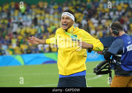 Rio de Janeiro, Brésil. 20e Août, 2016. Neymar (BRA) Football/soccer : Men's cérémonie des médailles à Rio pendant le Maracana Jeux Olympiques de 2016 à Rio de Janeiro, Brésil . © YUTAKA/AFLO SPORT/Alamy Live News Banque D'Images