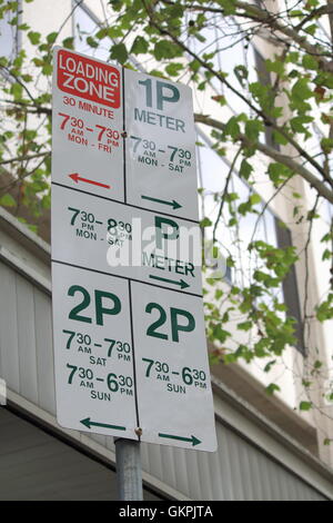 Parking confusion sign in Melbourne, Australie Banque D'Images