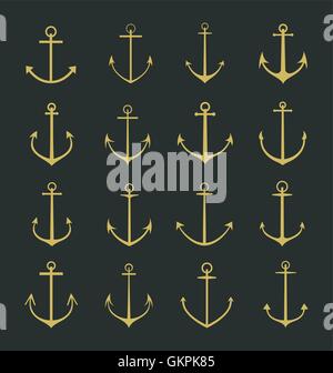 Ensemble de la Collection d'ancrage Illustration de Vecteur