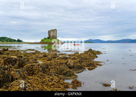 Château de Stalker sur Loch Laich à Argyll en Ecosse Banque D'Images