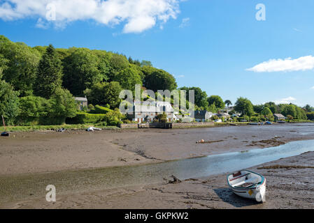 Marée basse sur le fleuve à Lerryn dans la campagne des Cornouailles Banque D'Images