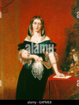 La reine Victoria (1819-1901) peint par John Partridge en 1840 Banque D'Images