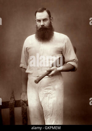 WILLIAM GILBERT (W. G.) GRACE (1848- 1915) - à propos de cricket amateur anglais 1885. Herbert Photo Barraud