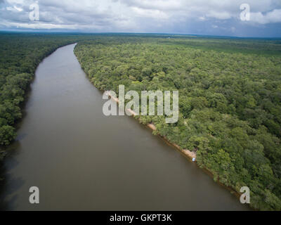 Vue aérienne de Suwanee River dans le comté de Gilchrist, en Floride, à north Banque D'Images