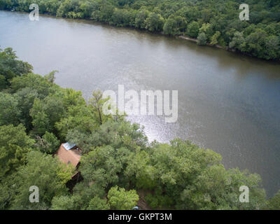 Vue aérienne de Suwanee River dans le comté de Gilchrist, Florida Banque D'Images