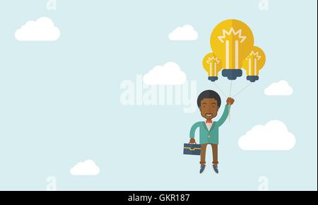 African-american businessman carrying a briefcase. Illustration de Vecteur