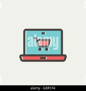 L'icône de la ligne mince en ligne Illustration de Vecteur