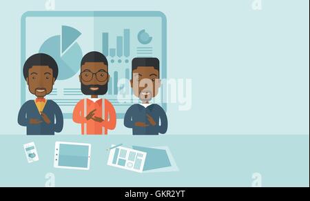 Trois orateurs ont des mains les mains. Illustration de Vecteur