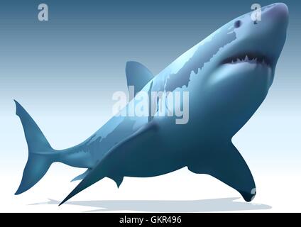 Grand Requin Blanc Illustration de Vecteur