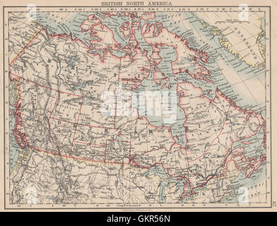 DOMINION DU CANADA. 'Montrant de nouvelles provinces" en rouge. Le Canadien Pacifique, 1895 map Banque D'Images