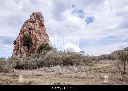 Une vue de l'intérieur du Hell's Gate National Park, Kenya Banque D'Images