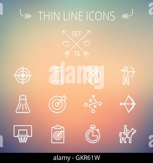 Sports ligne mince icon set Illustration de Vecteur