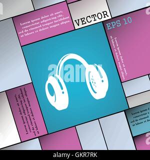 L'icône casque signe. Une télévision moderne style pour votre conception. Vector Illustration de Vecteur