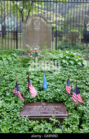 Tombe du Président Theodore Roosevelt à Oyster Bay, New York Banque D'Images