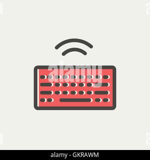 Bouton Wifi clavier dans l'icône de la ligne mince Illustration de Vecteur