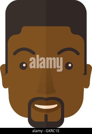 Visage d'un happy black guy. Illustration de Vecteur