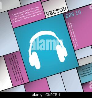 L'icône casque signe. Une télévision moderne style pour votre conception. Vector Illustration de Vecteur