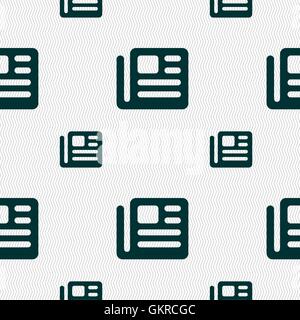 L'icône de livre, un journal signe. Motif géométrique transparente avec la texture. Vector Illustration de Vecteur