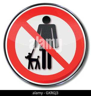 Interdiction signe pour chiens en laisse Illustration de Vecteur