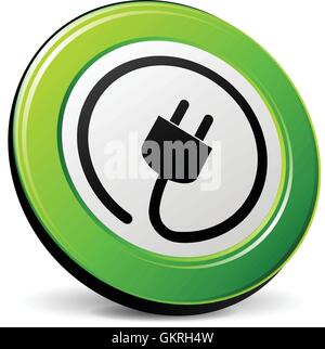 L'alimentation électrique de l'électricité de l'énergie électrique à l'icône de connexion électrique plug noir isolé Illustration de Vecteur