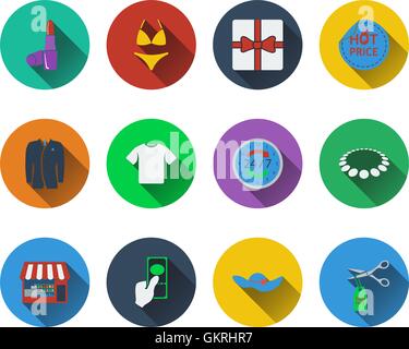 Ensemble d'icônes d'achats Illustration de Vecteur