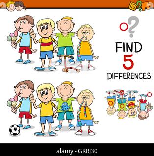 L'activité de trouver les différences Illustration de Vecteur