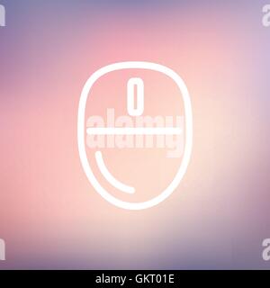 L'icône de la ligne fine de la souris d'ordinateur Illustration de Vecteur