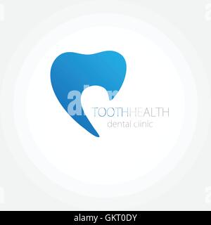 Logo clinique dentaire avec l'icône Blue tooth. Illustration de Vecteur