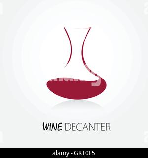 Résumé La carafe signe avec le vin rouge. Logo Wine Shop Illustration de Vecteur