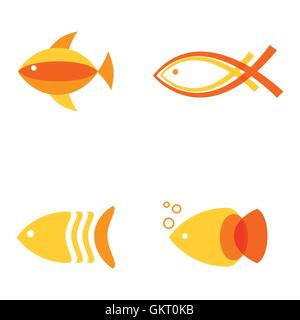 Poisson abstrait pour logos restaurant de fruits de mer ou poisson shop Illustration de Vecteur