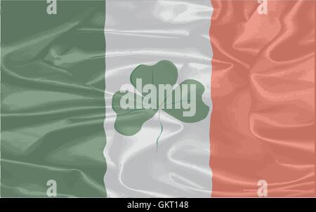 Drapeau de soie irlandais Illustration de Vecteur
