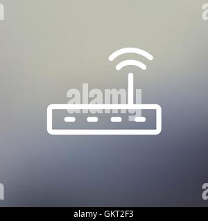 Modem routeur Wifi de l'icône de la ligne mince Illustration de Vecteur