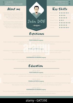 Nouveau modèle de curriculum vitae cv moderne design avec ele Illustration de Vecteur