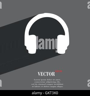 Icône casques télévision symbole web design moderne avec grande ombre et de l'espace pour votre texte. Vector Illustration de Vecteur