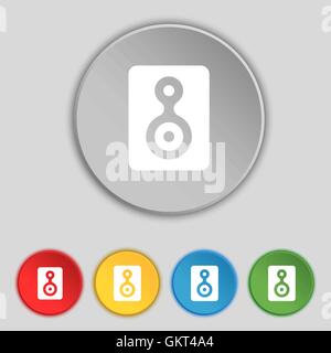 L'icône de la bande vidéo signe. Symbole sur cinq boutons plats. Vector Illustration de Vecteur