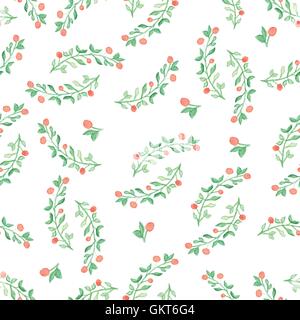 Modèle Transparent avec Feuille verte. Vector illustration. Fond peint à l'aquarelle Illustration de Vecteur