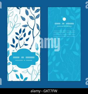 Vector blue forest frame pattern vertical accueil invitation ca Illustration de Vecteur