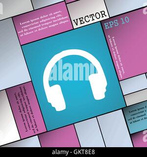 L'icône casque signe. Une télévision moderne style pour votre conception. Vector Illustration de Vecteur