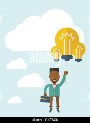 African-american businessman carrying a briefcase. Illustration de Vecteur