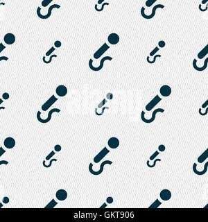 Icône de micro signe. Motif géométrique transparente avec la texture. Vector Illustration de Vecteur