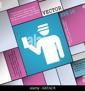 L'icône de l'inspecteur signe. Une télévision moderne style pour votre conception. Vector Illustration de Vecteur