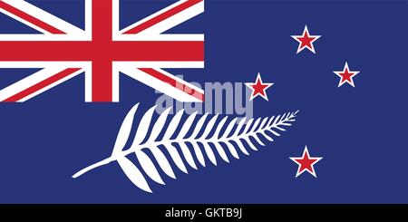 Drapeau de la Nouvelle-Zélande avec Silver Fern Illustration de Vecteur