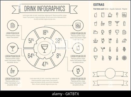 Verre Design Ligne Infographic Template Illustration de Vecteur