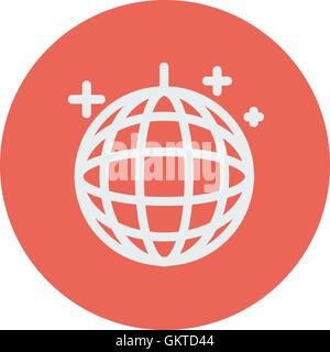 L'icône de la ligne mince Disco ball Illustration de Vecteur