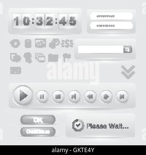 Ensemble de modèles d'éléments de l'interface utilisateur Illustration de Vecteur