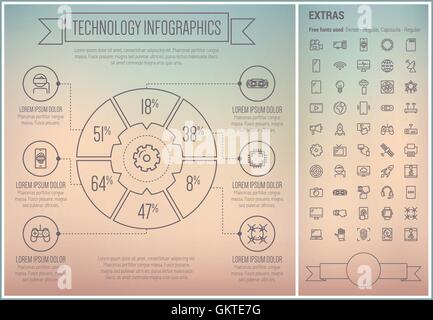 Conception en ligne Technologie Modèle infographique Illustration de Vecteur