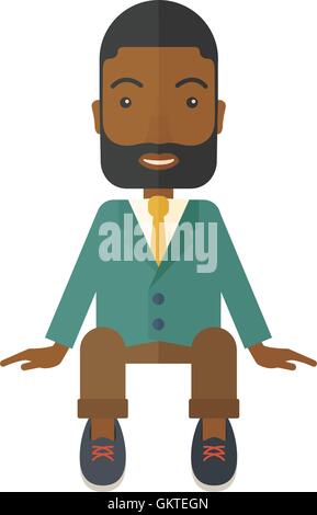 Homme d'affaires est assis Illustration de Vecteur