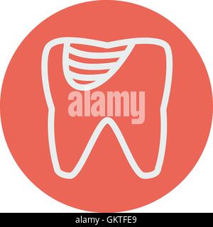 La carie dentaire l'icône de la ligne mince Illustration de Vecteur